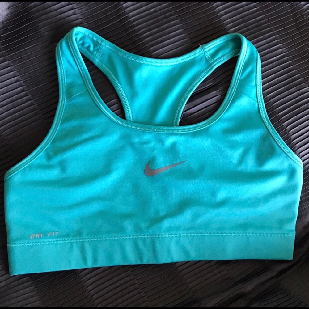 Turquoise Nike Dri Fit Racerback Sports Bra